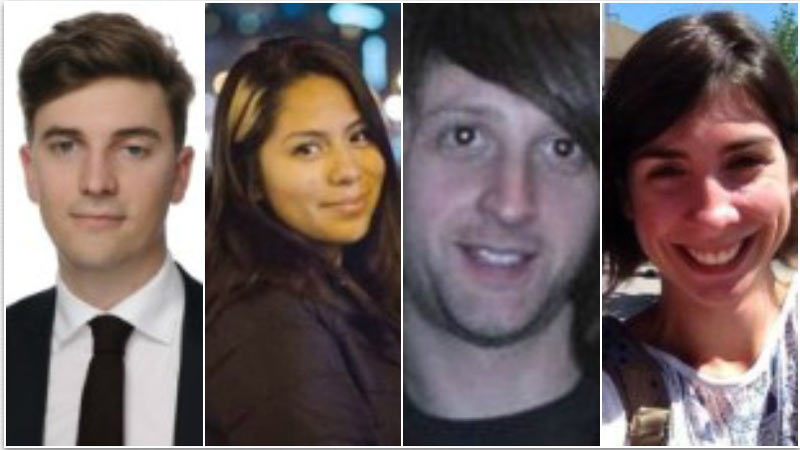 From left to right: Valentin Ribet was a Paris lawyer and graduate of the London School of Economics and Political Science. Nohemi Gonzalez, from El Monte, California, was a junior studying design, according to a statement from Cal State Long Beach. Briton Nick Alexander was killed at the Bataclan while working with the band Eagles of Death Metal. Paris victim Lola Salines was at the Bataclan concert hall, her father said.