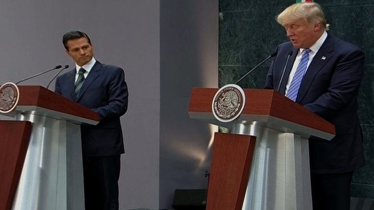 Mexican President Enrique Peña Nieto (left) and Republican presidential nominee Donald Trump. (Cepropie)