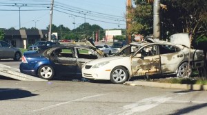 burned cars