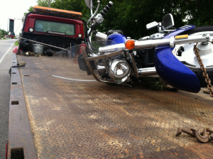 The motorcycle hit Sunday in Gibson County. The passengers were airlifted to a hospital in Memphis. 