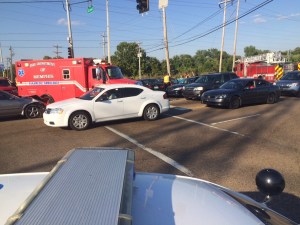 Crash at the intersection of American Way and Getwell 