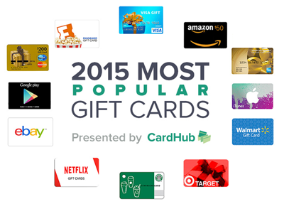 2015 most popular gift cards cardhub