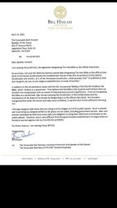 Governor Bill Haslam Letter