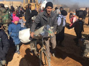 As the Syrian army continues to fight its way through the old city of Aleppo, the tide of those fleeing for their lives has become a raging flood, an avalanche. Picture: Maysaloon crossing this December 8th, 2016 where citizens are evacuating E. Aleppo.
