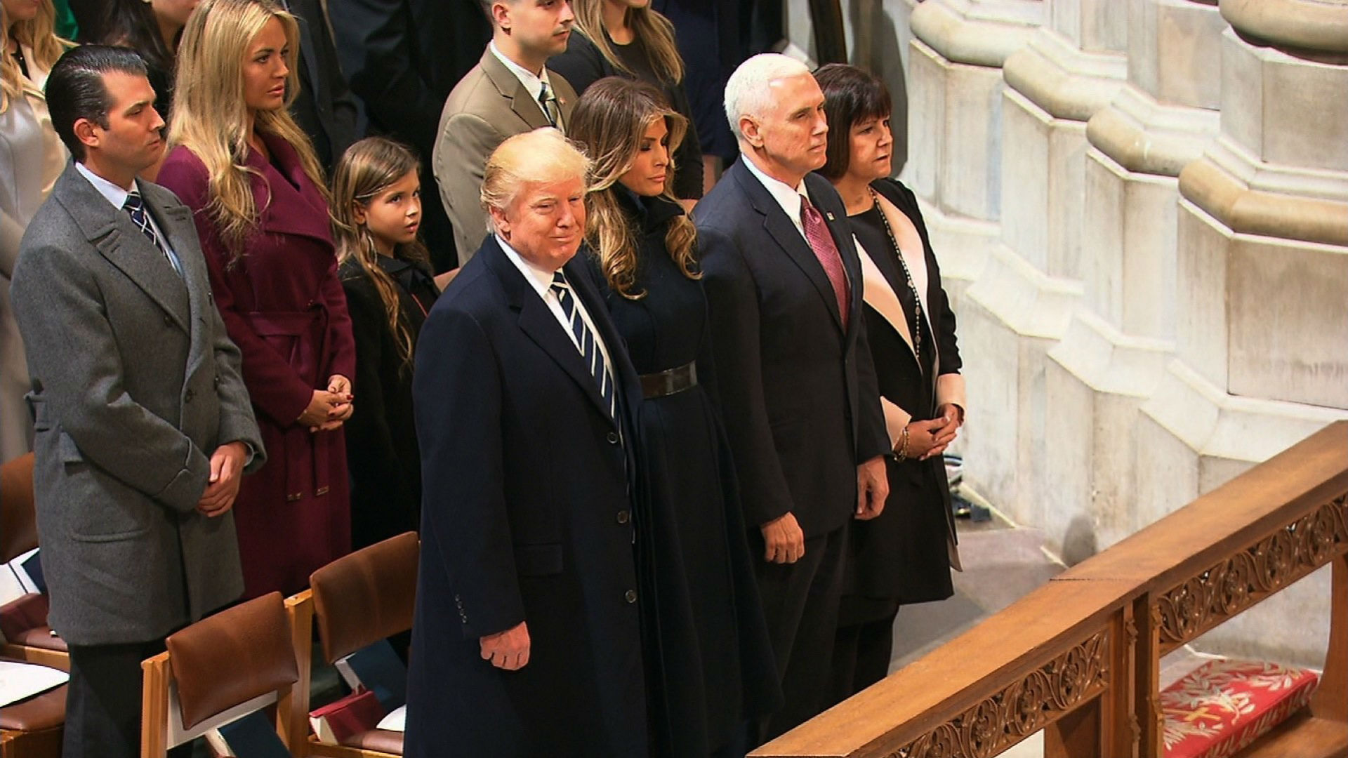 Trump at the National Cathedral for the 58th Presidential Inaugural Prayer Service on January 21st, 2017.