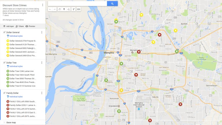 Store robberies map