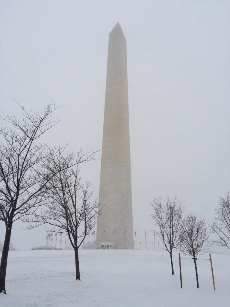 CNN's Carolyn Sung posted this snowy photo of the Washington Monument.