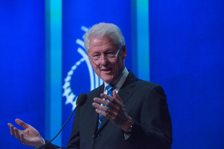 NEW YORK, NY - SEPTEMBER 19: Former U.S. President Bill Clinton addresses attendees of the Clinton Global Initiative Annual Meeting at the Sheraton New York Times Square Hotel on September 19, 2016 in New York City. (Photo by Stephanie Keith/Getty Images)