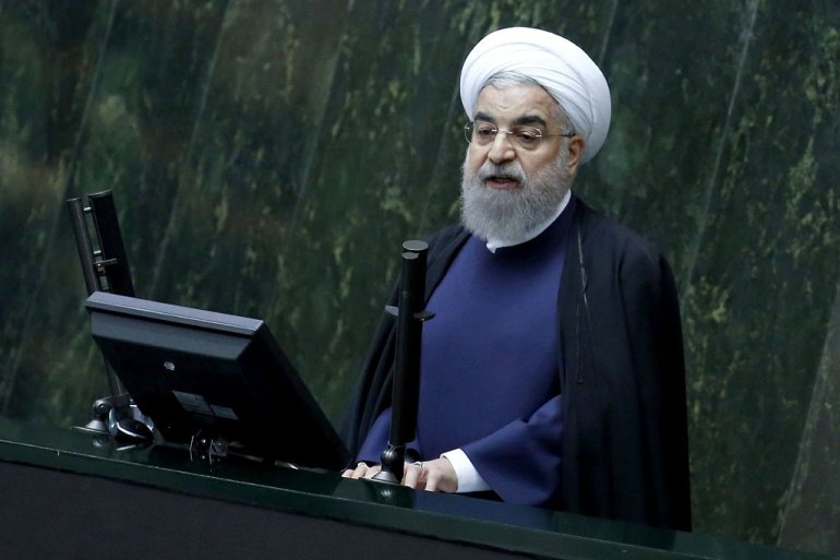 Iran's President Hassan Rouhani presents to the parliament his budget for 2017-2018, on December 4, 2016, in Tehran. / AFP / ATTA KENARE (Photo credit should read ATTA KENARE/AFP/Getty Images)