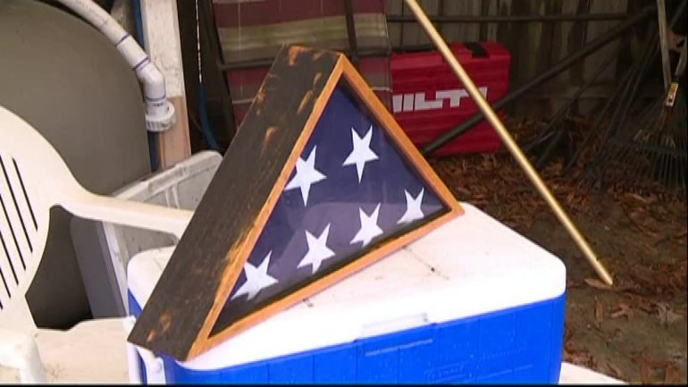 A World War II flag survived a house fire in Virginia. (WHO-HD)