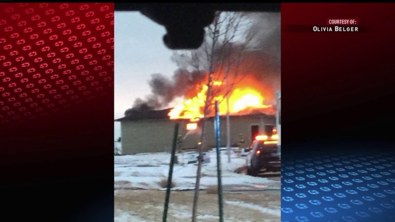 A house in Urbandale caught fire on Sunday. (WHO-HD, via Olivia Belger)