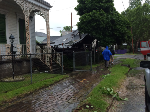 Home collapsed near Upperline and Annunciation Streets. (WGNO)