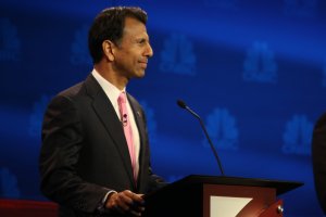 Bobby Jindal participates in CNBC's "Your Money, Your Vote: The Republican Presidential Debate" live from the University of Colorado Boulder in Boulder, Colorado Wednesday, October 28.