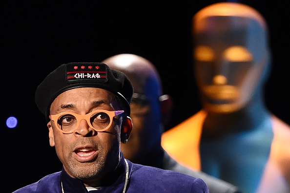 Director Spike Lee speaks on stage after being presented with an honorary Oscar award, during the 7th annual Governors Awards ceremony presented by the Board of Governors of the Academy of Motion Picture Arts and Sciences at the Hollywood & Highland Center in Hollywood, California on November 14, 2015. AFP PHOTO / ROBYN BECK (Photo credit should read ROBYN BECK/AFP/Getty Images)