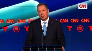 John Kasich at the CNN GOP presidential debate in Houston, Texas on February 25, 2016.