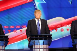 Donald Trump at the CNN GOP presidential debate in Houston, Texas on February 25, 2016.