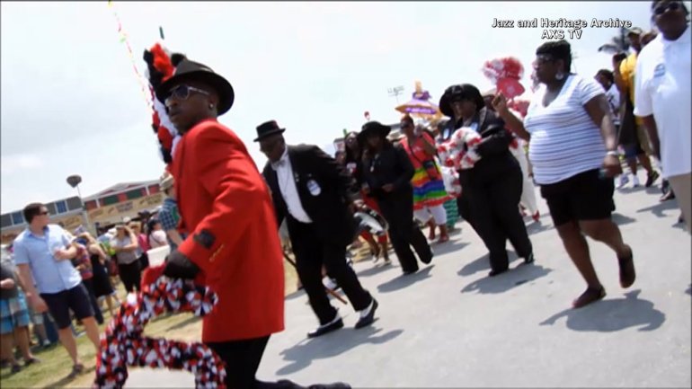 Social and Pleasure Club Parade at New Orleans Jazz and Heritage Festival