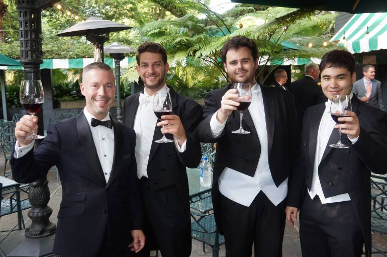 Louisiana Philharmonic Orchestra members with sommelier Dan Davis