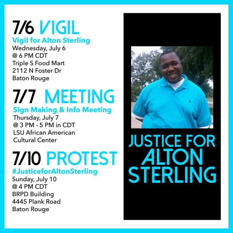 Alton Sterling vigil info