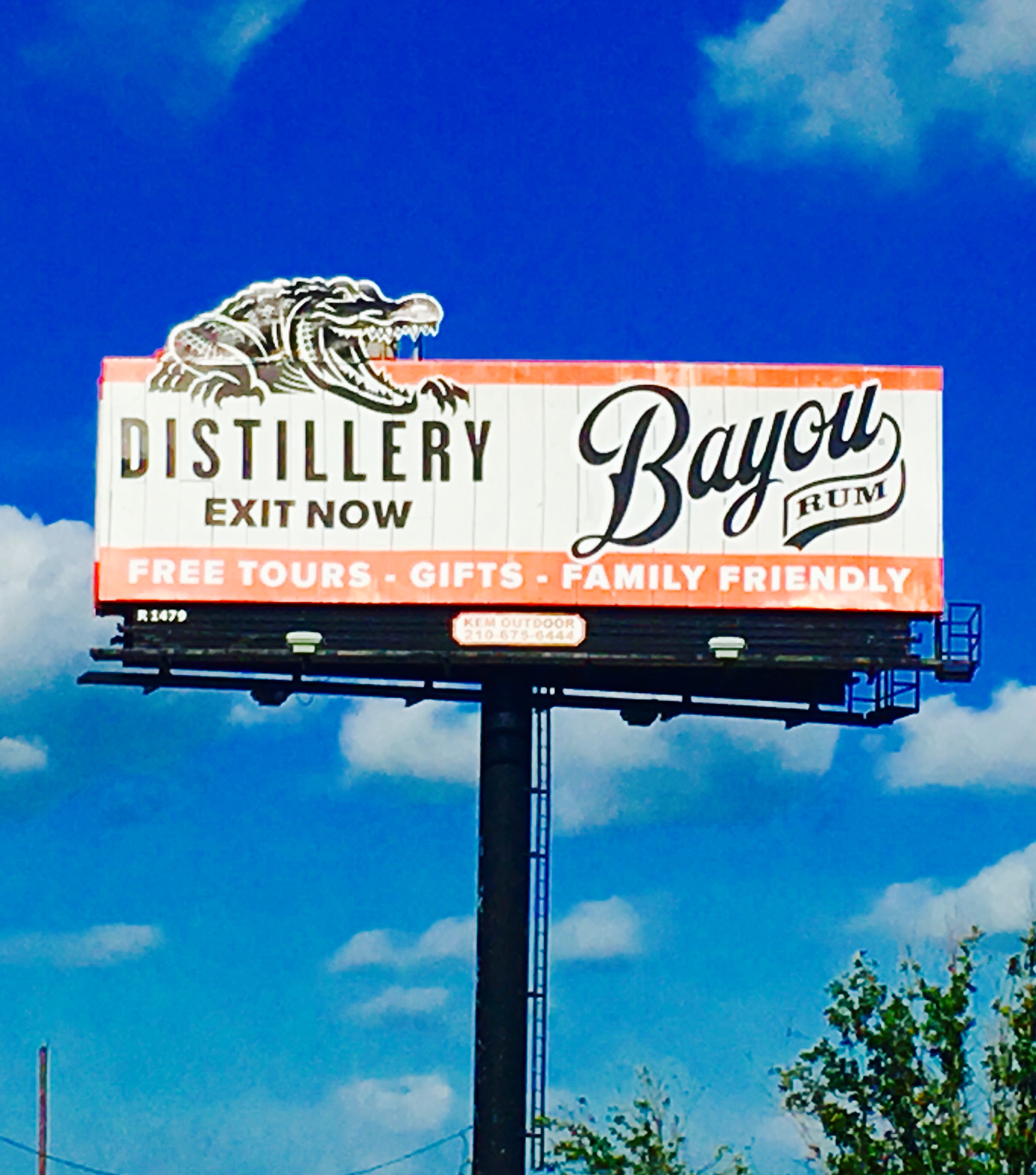 Look for this billboard if you're headed to the home of Bayou Rum.