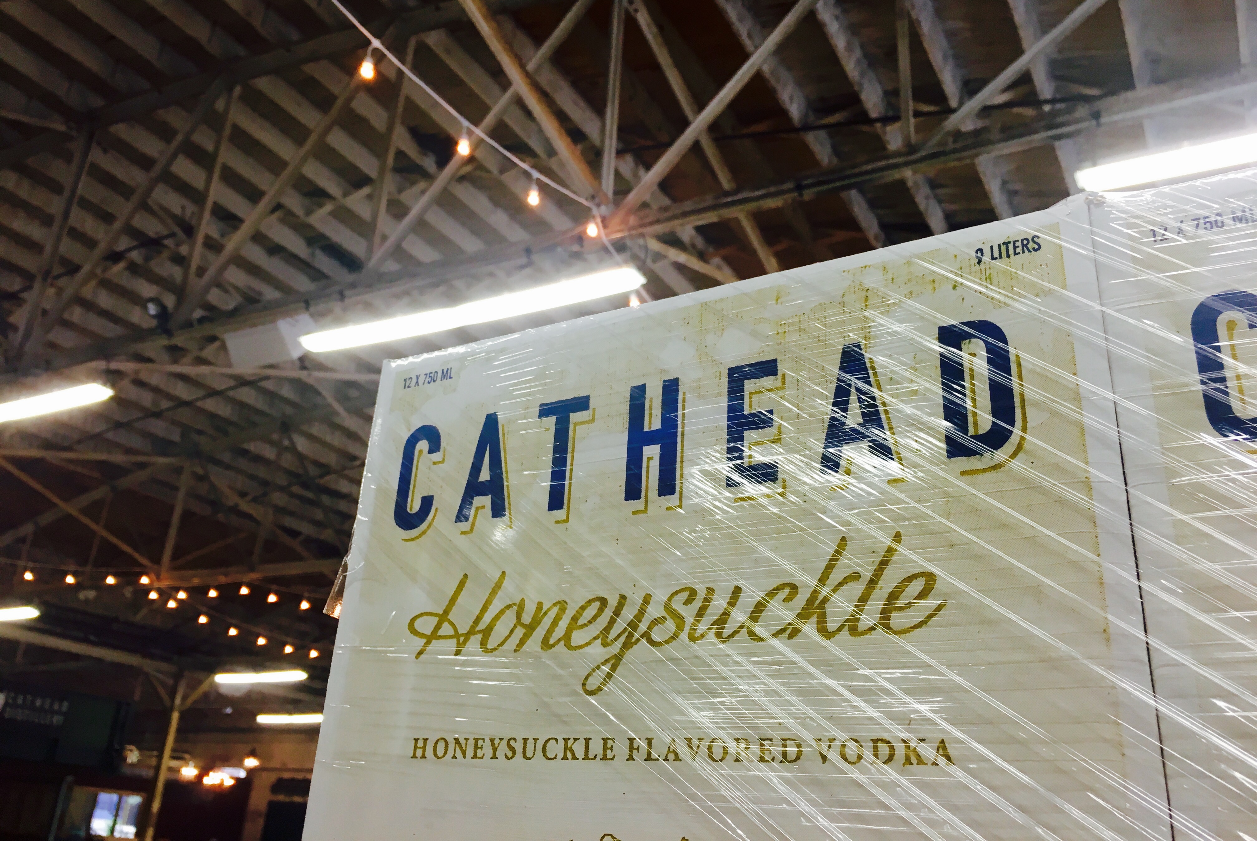 Vodka boxed up and ready to go at Cathead Distillery.