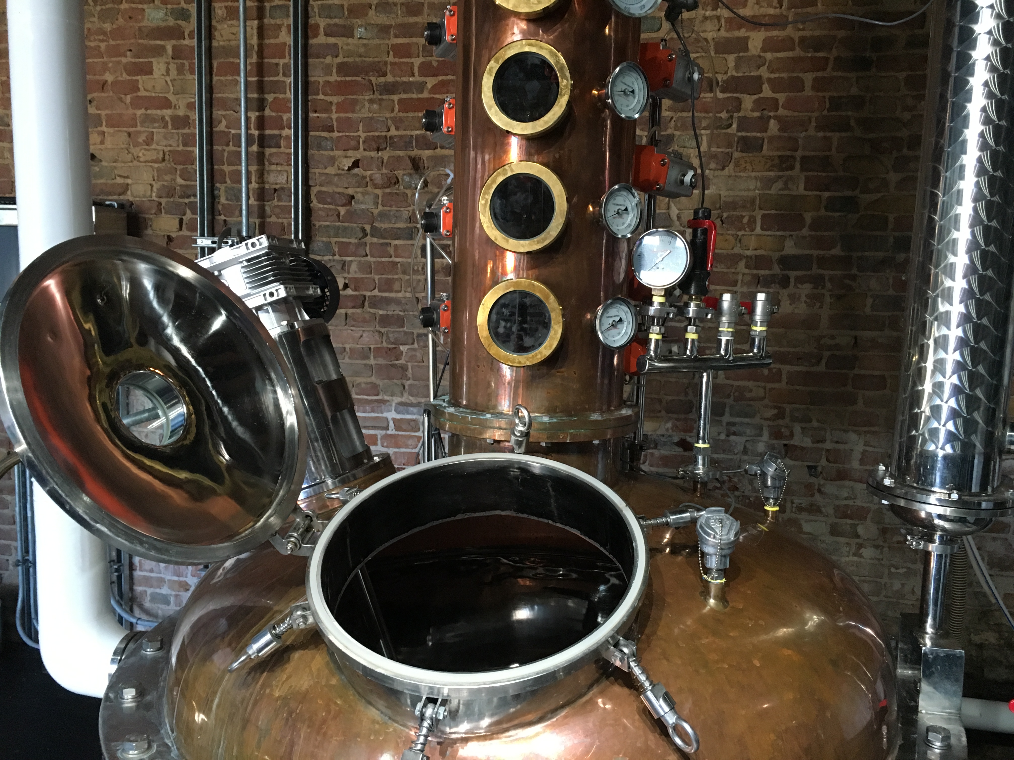 The beautiful still inside the micro distillery.