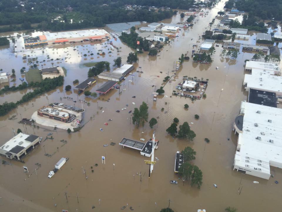 Flooding in Denham Springs courtesy GOHSEP Facebook page