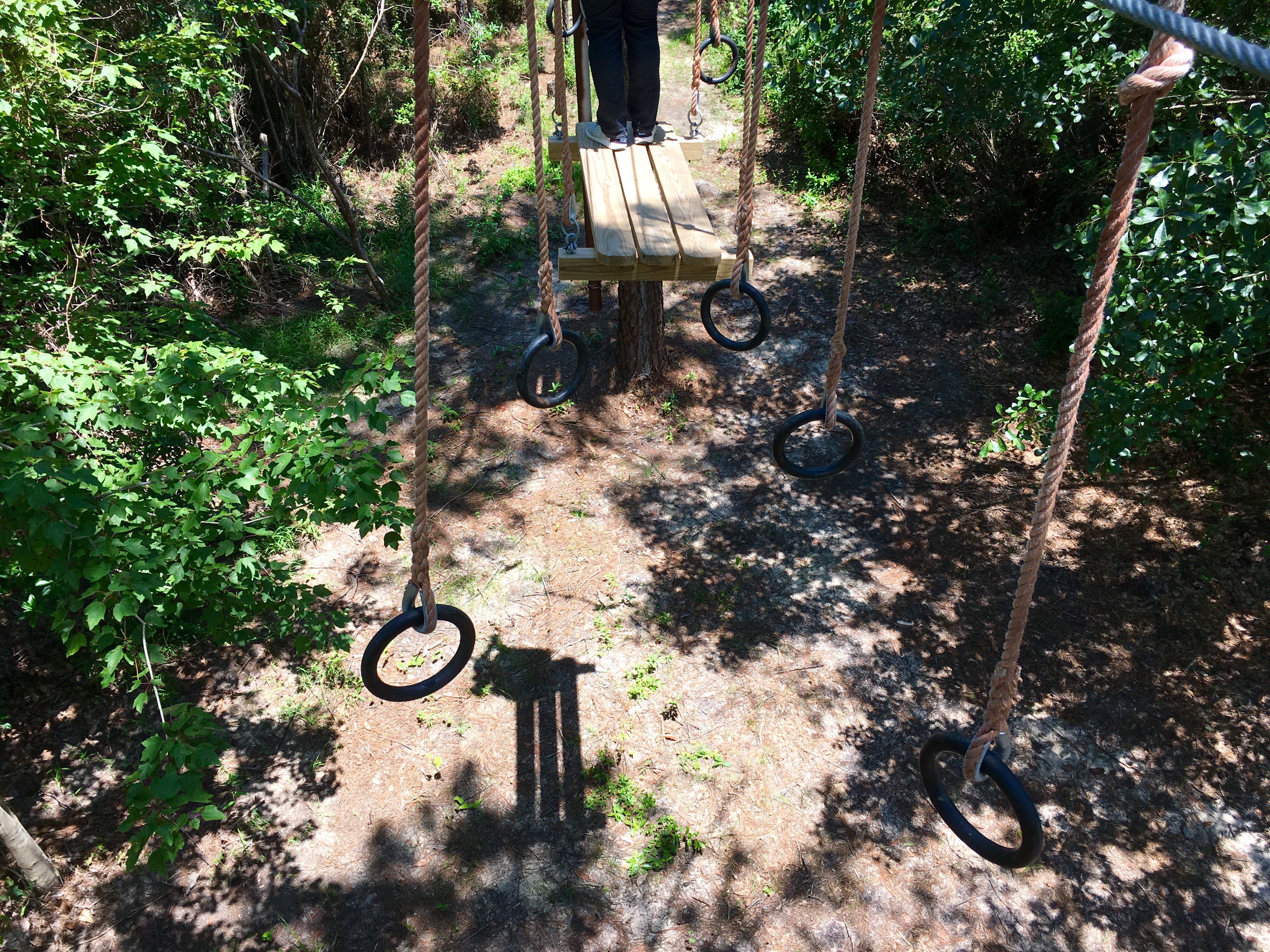 These rings hang precariously, waiting for the next guest.