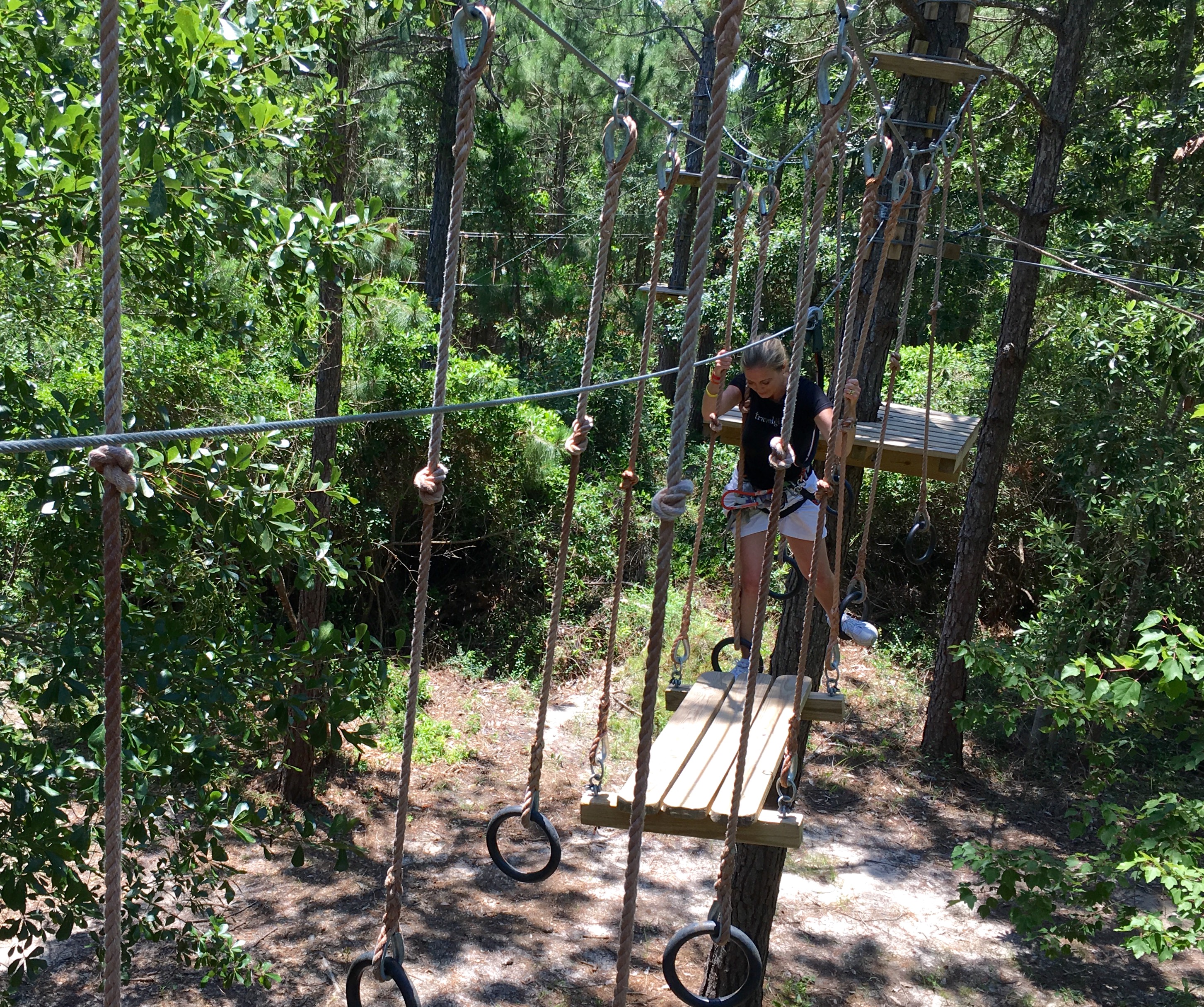 Concentration is key when you're on the Zip'N Fun Course.