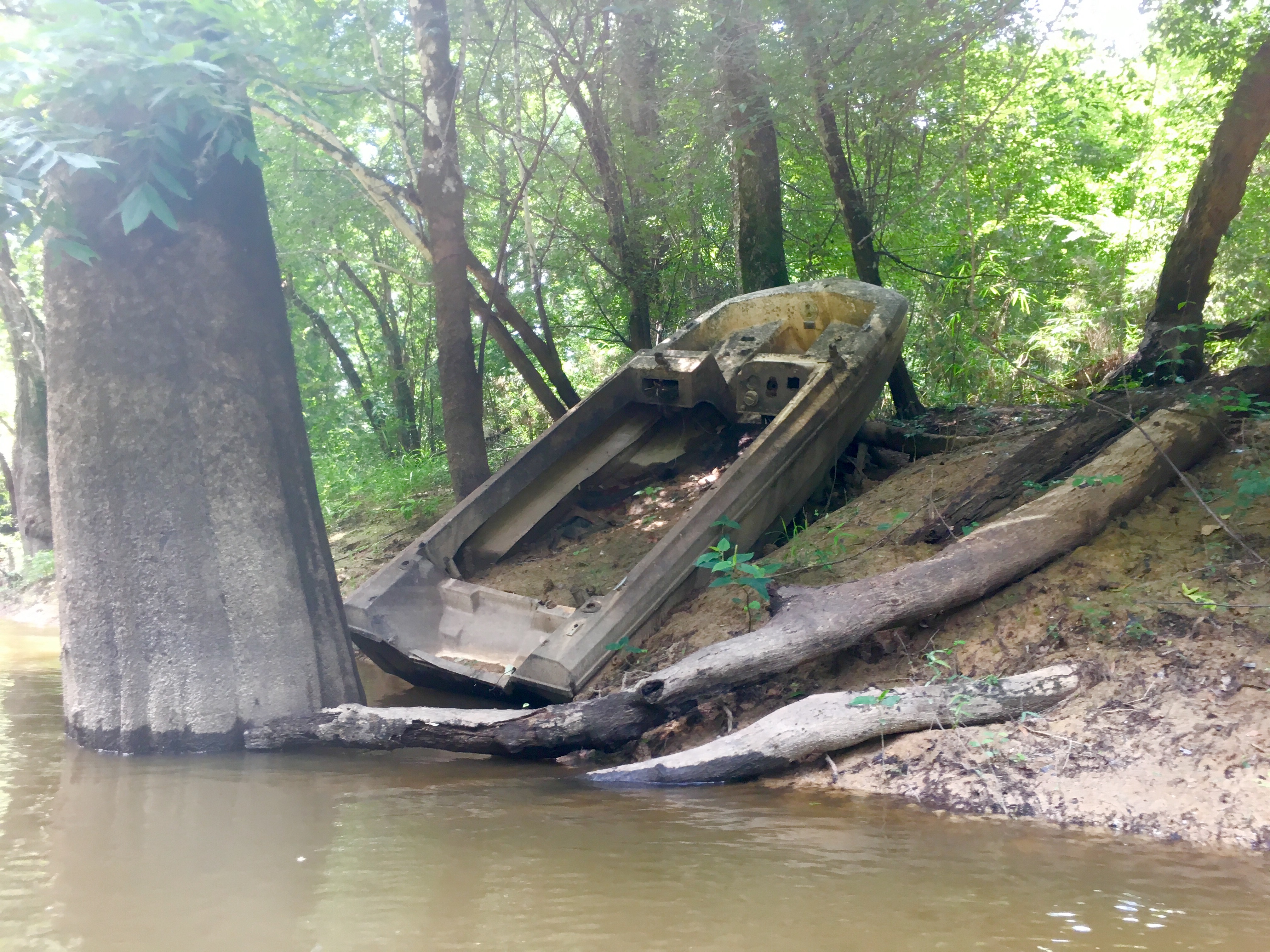 Katrina turned the river bank into a boat graveyard.