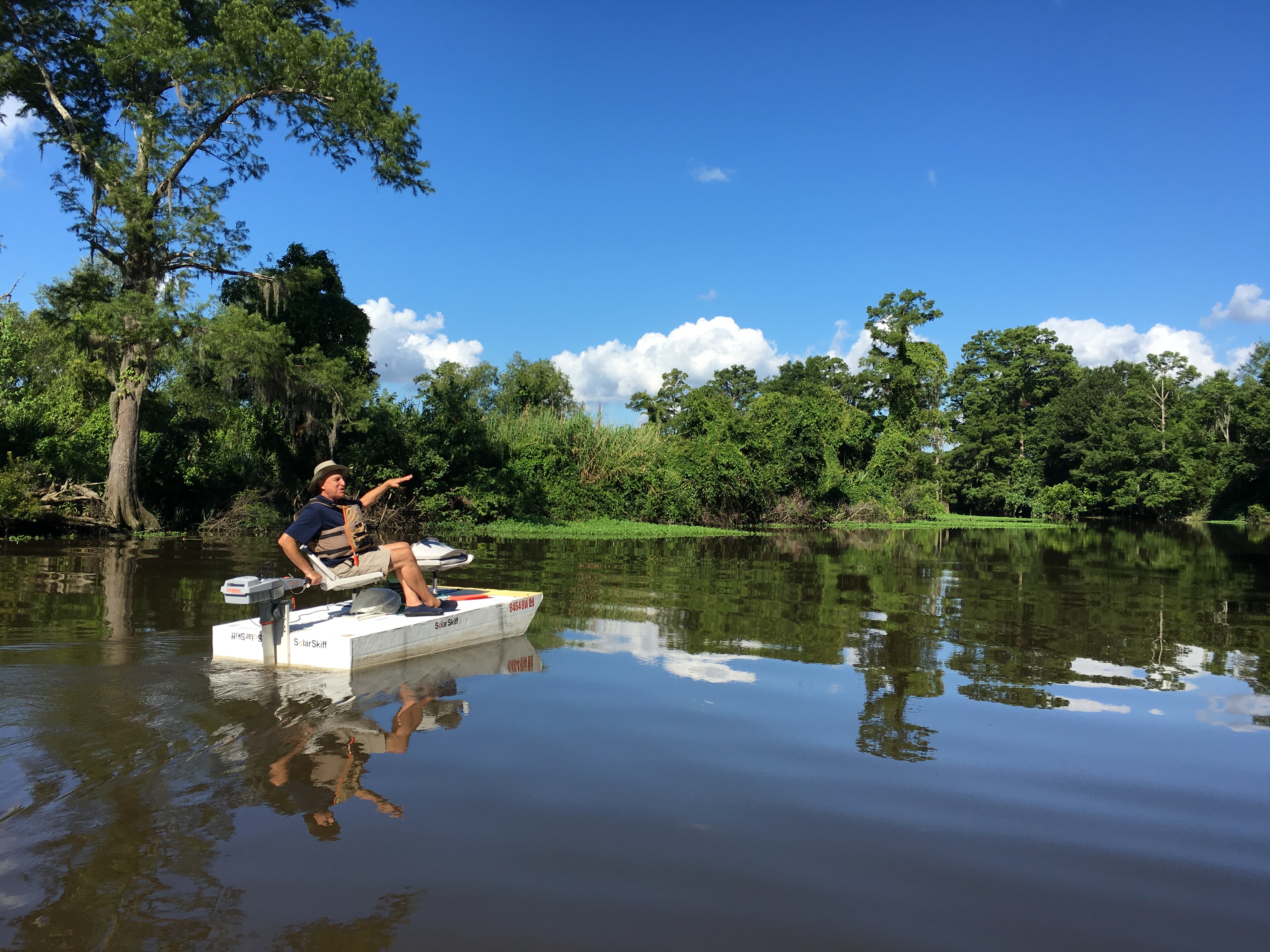 Solar Boat Tour Founder Mark Isaacs loves the bayou.