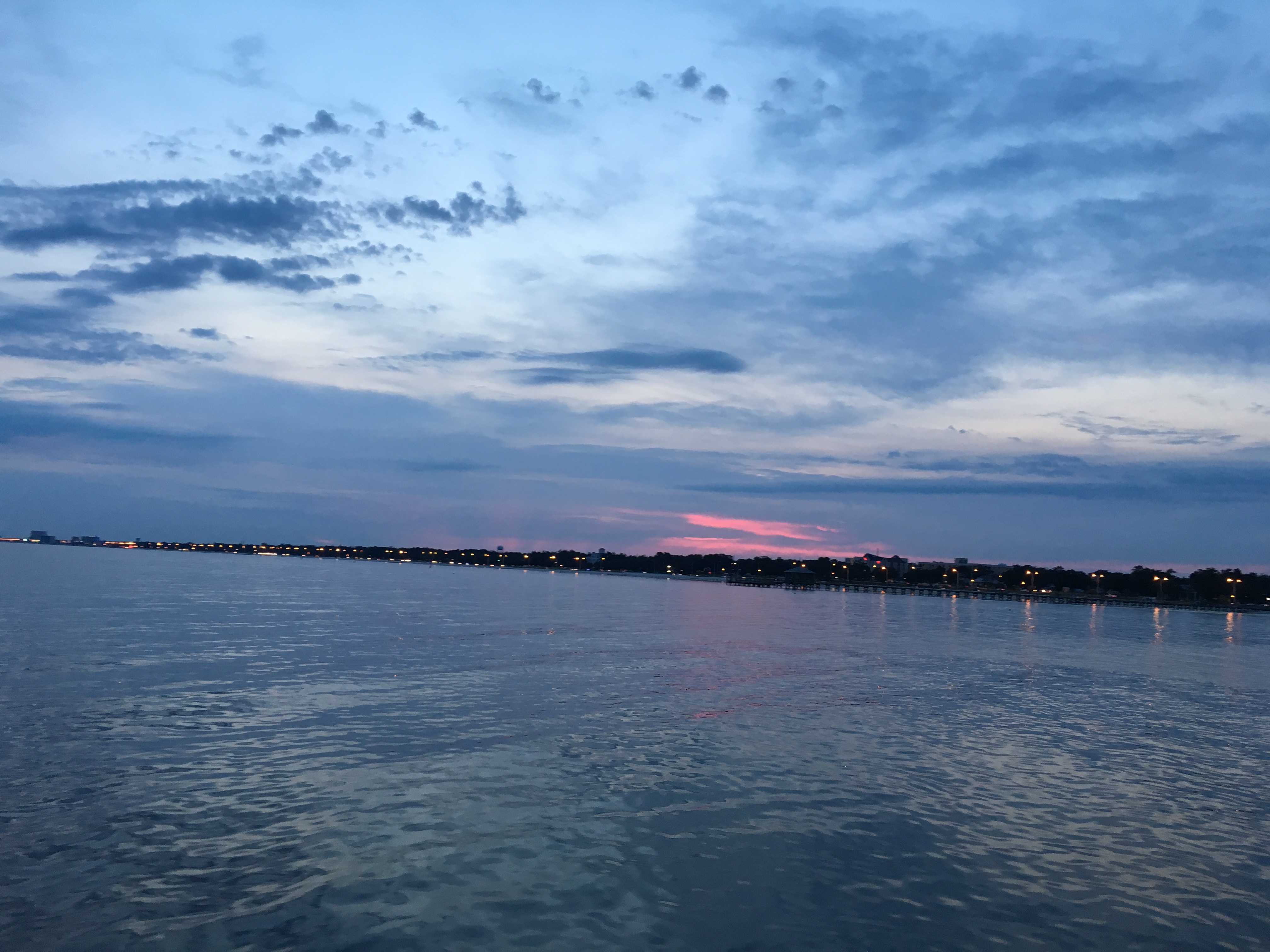 A touch of pink after sundown in Biloxi.