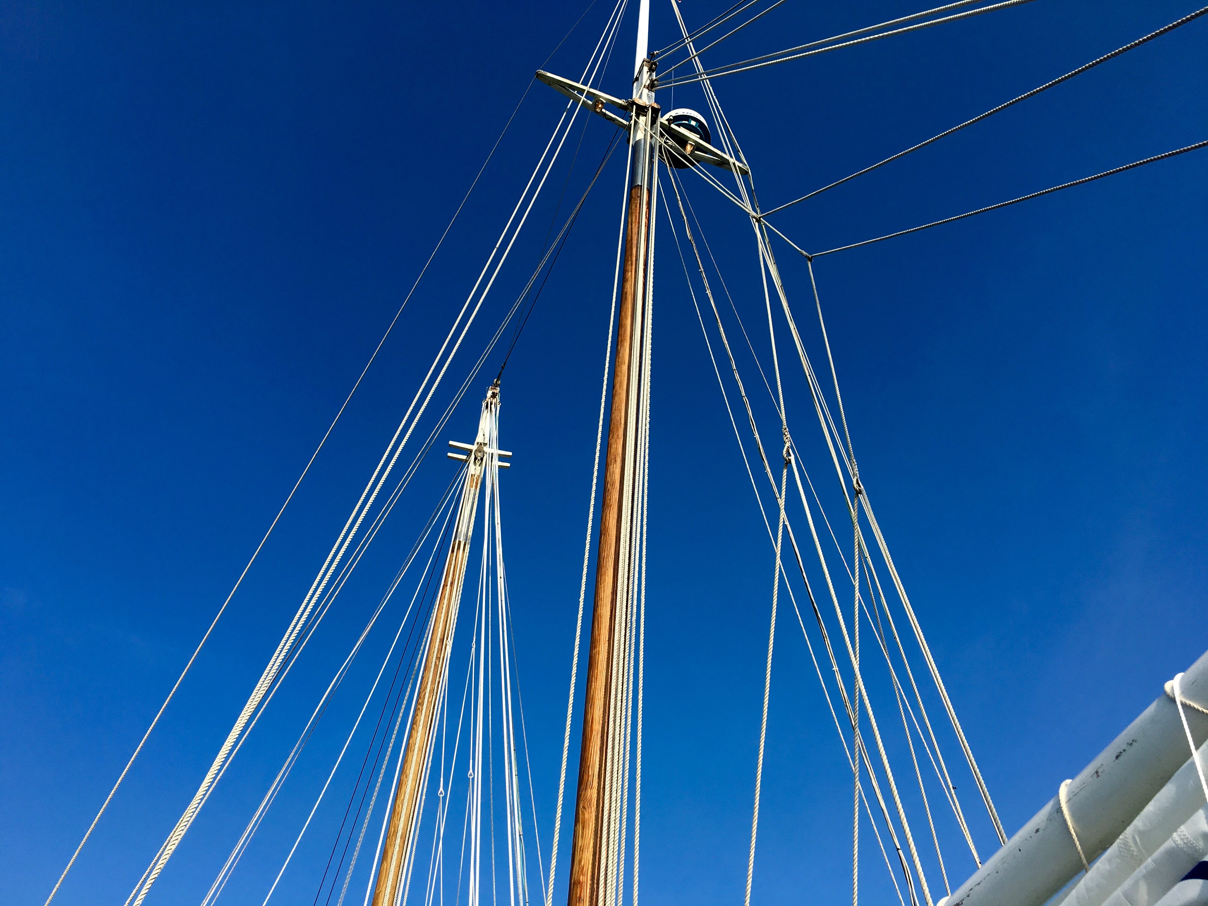 Schooner rigging on the Glenn L. Swetman.