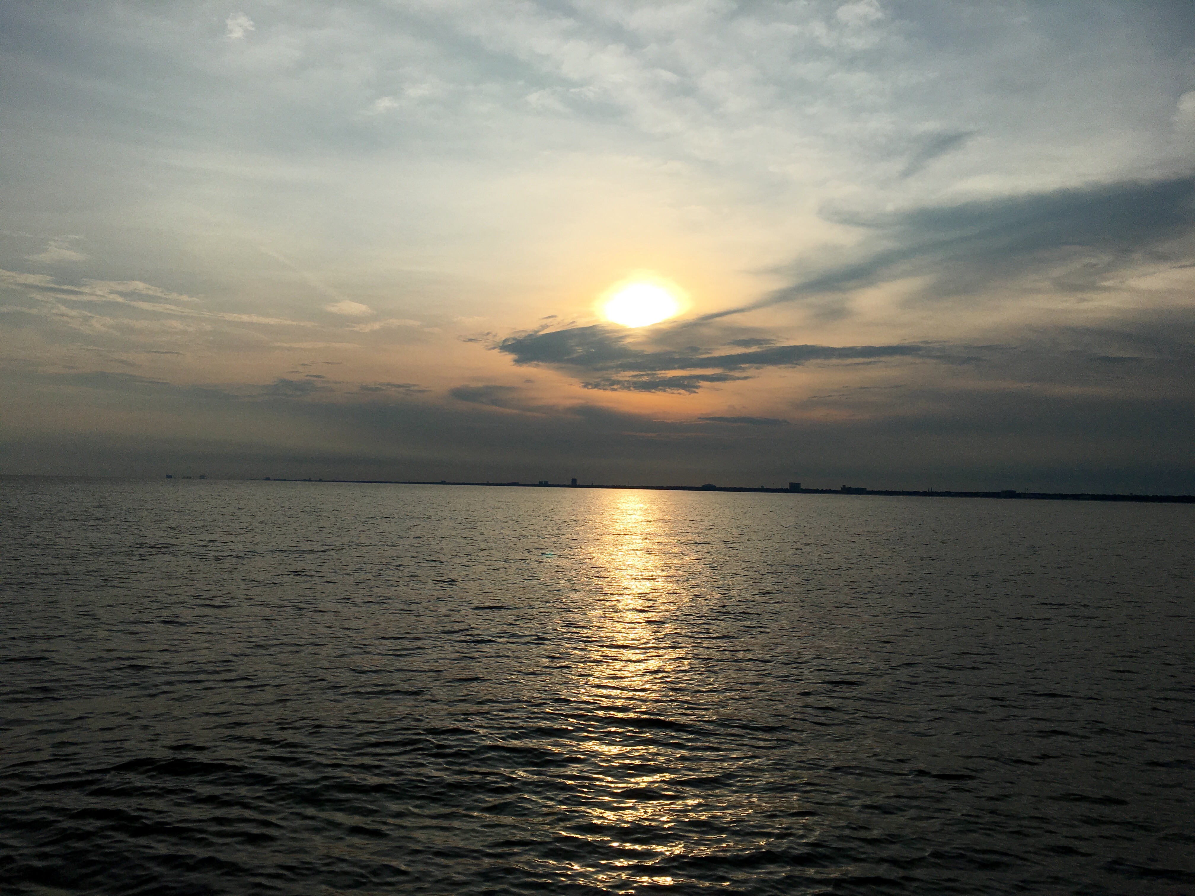 Watching the sunset from a boat is soothing!