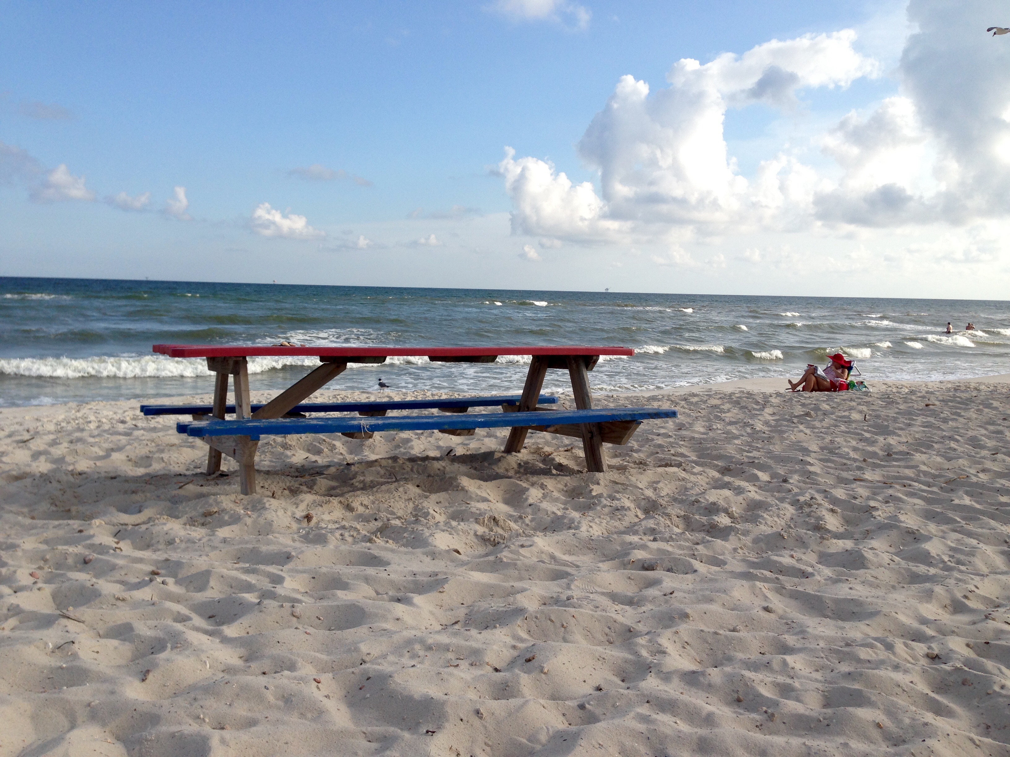 Have a picnic-style meal to discuss your future picnic at the beach!