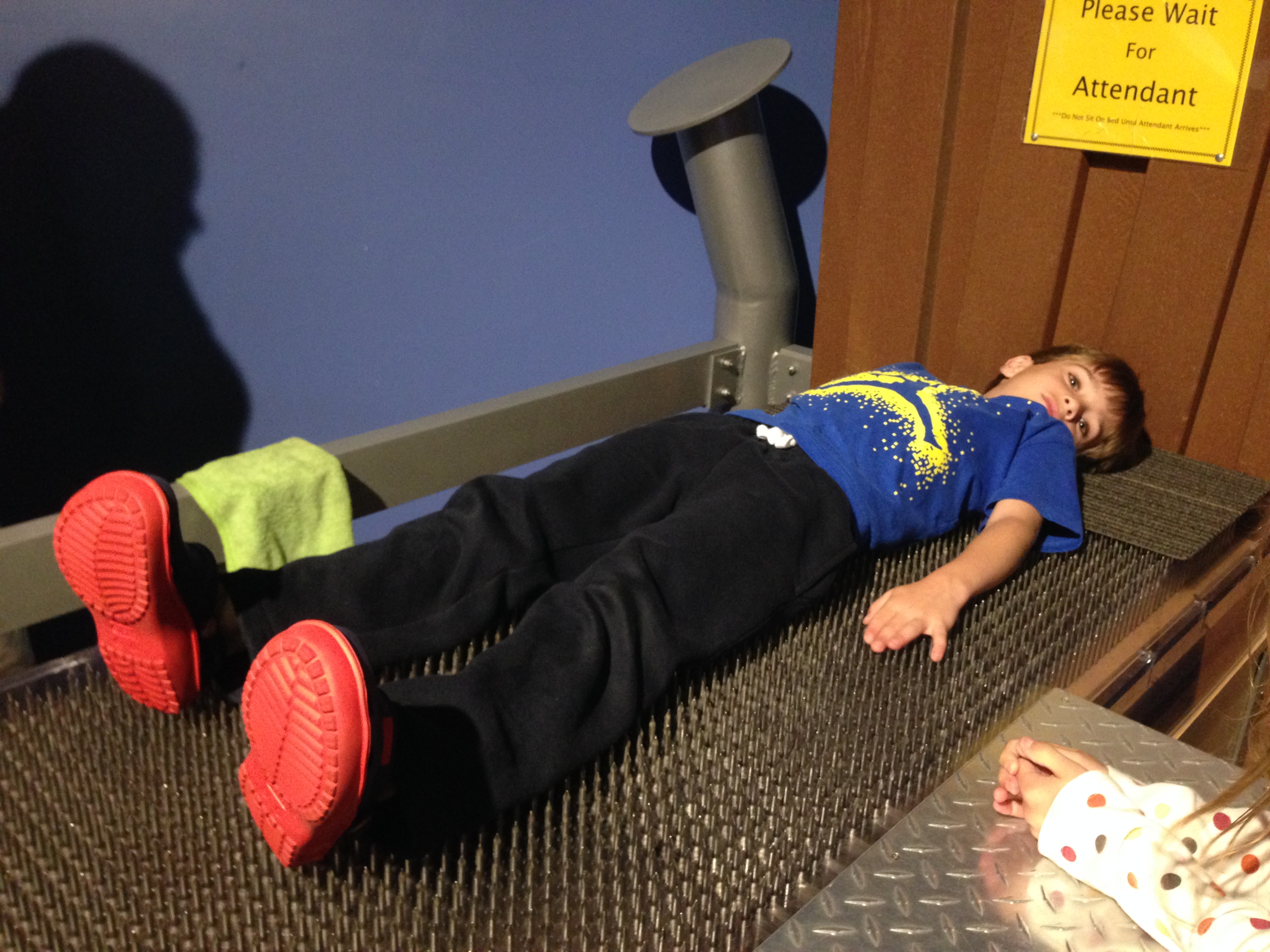 A bed of nails is one of the displays at WonderWorks.