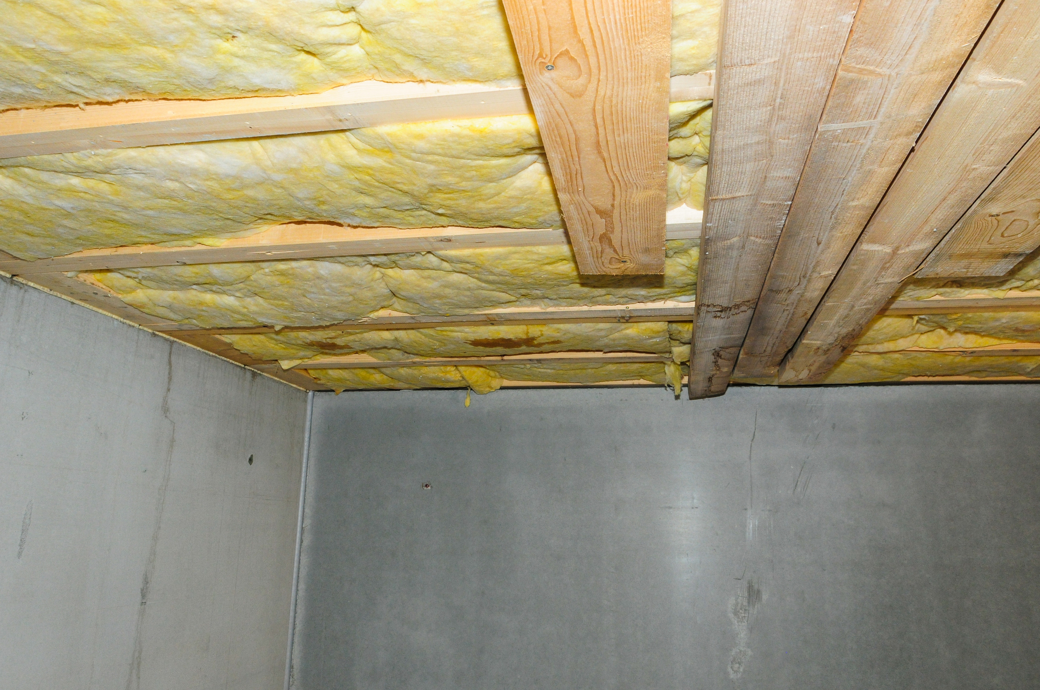 Wet faulty ceiling insulation.