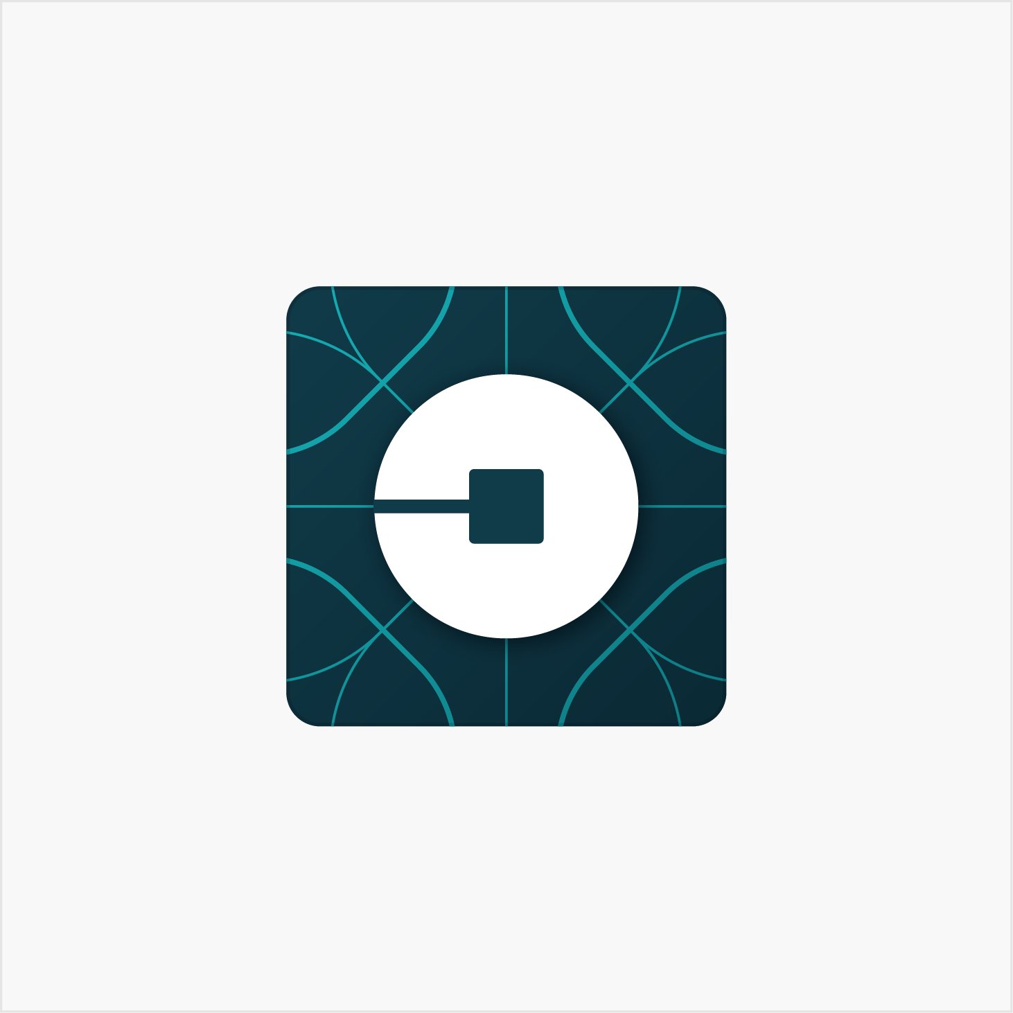 Instead of the stylized white and black "U," the new design from Uber features an image that the company calls the "atom and bit."