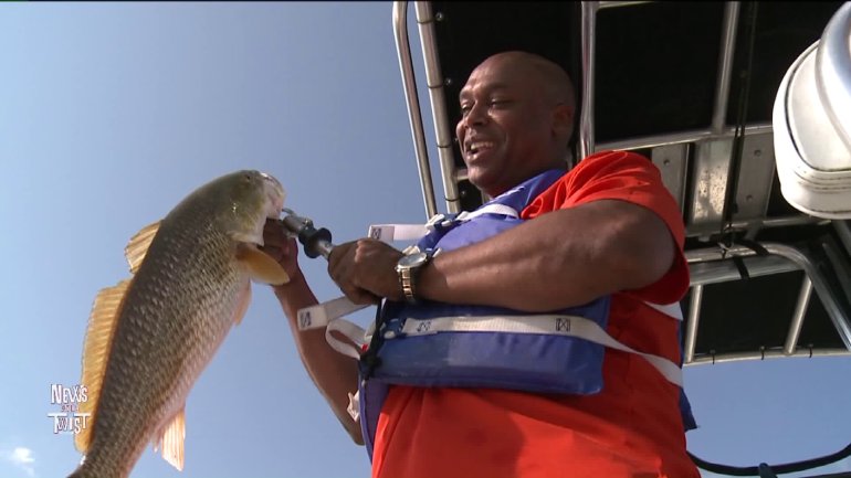 Wild Wayne and his redfish (WGNO-TV)