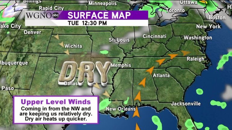 Dry upper level air 10-17-2016