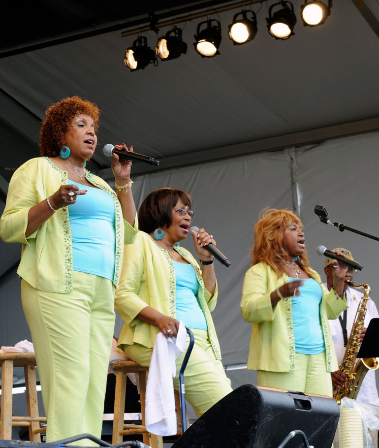 NEW ORLEANS - APRIL 30: The Dixie Cups perform at the 2010 New Orleans Jazz & Heritage Festival Presented By Shell - Day 5 at the Fair Grounds Race Course on April 30, 2010 in New Orleans, Louisiana. (Photo by Rick Diamond/Getty Images)