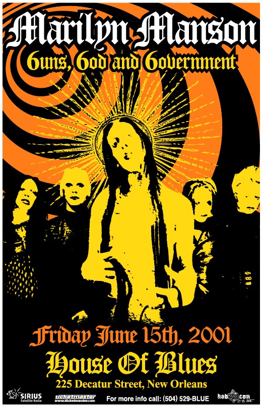 Marilyn Manson concert poster (House of Blues)