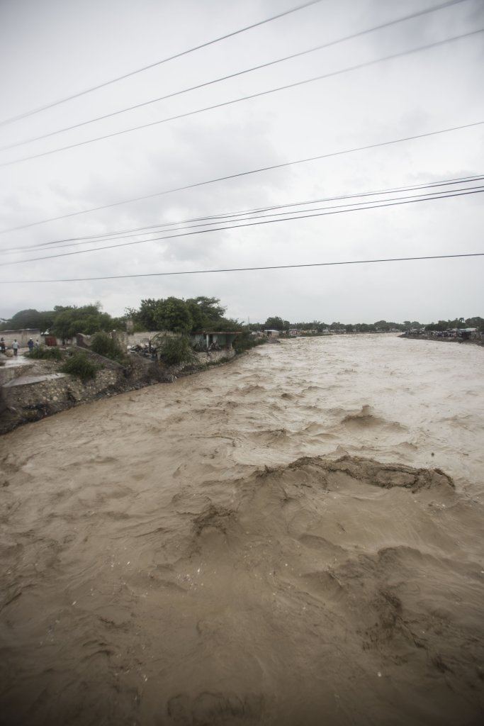 Water is still rising on the outskirts of Port-au-Prince, Haiti after Hurricane Matthew touched down early Tuesday October 4, 2016 morning.