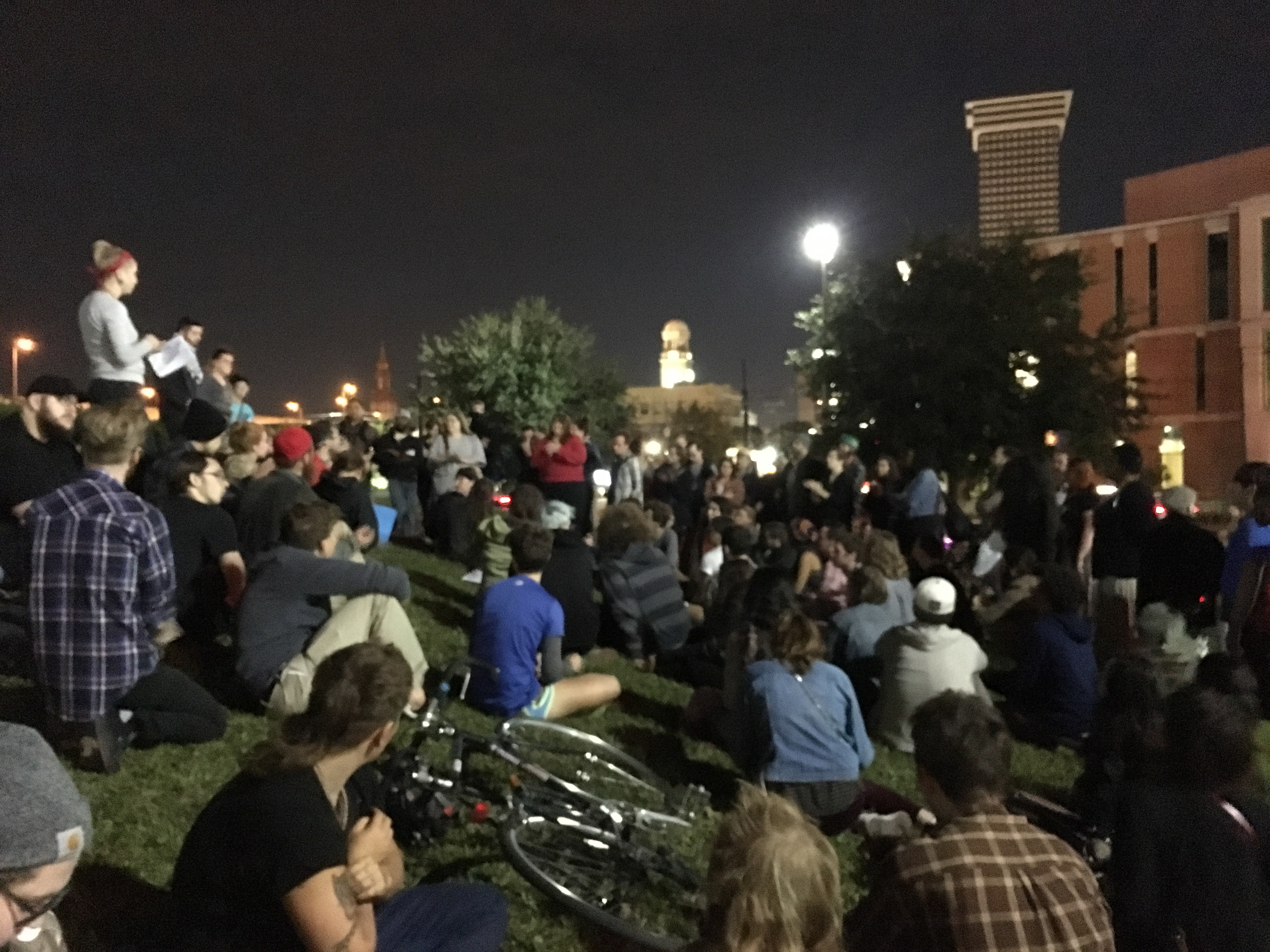 Protesters gather for the second night in a row in New Orleans.