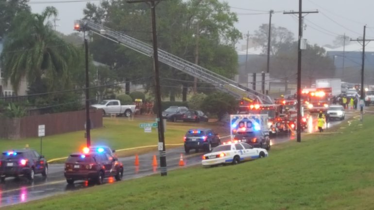 Scene from the homicide and fire on River Road 