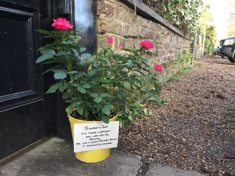 George Michael Floral Tributes left the morning after his death. These tributes were left his north London home in Highgate - not his home in Oxfordshire in which he died.