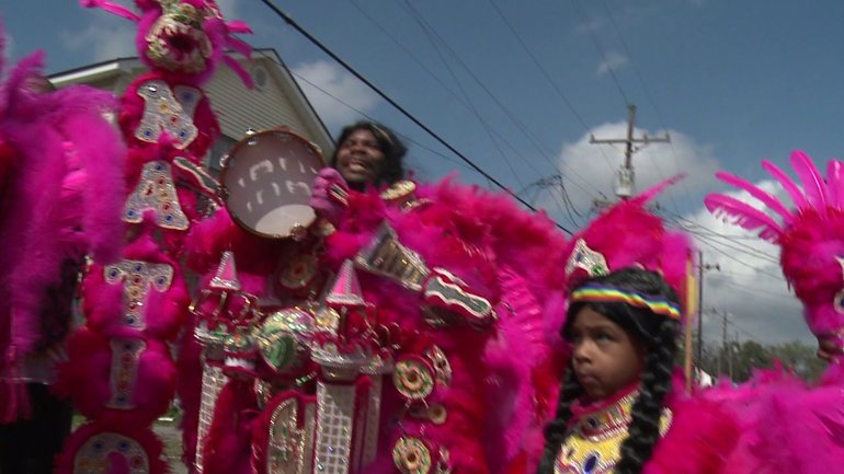 Mardi Gras Indians in New Orleans February 28, 2017 (WGNO-TV)