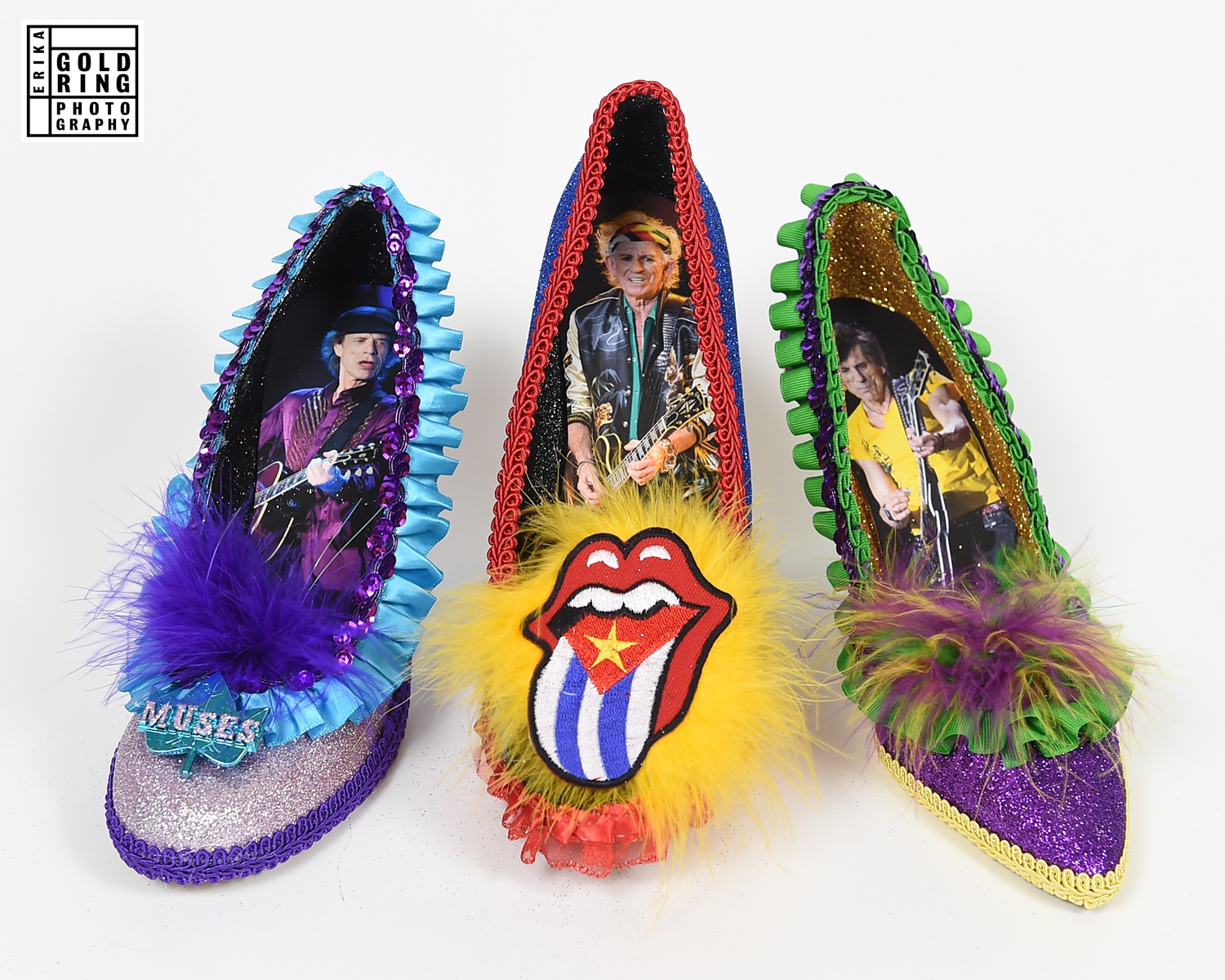 Three of Erika Goldring's shoes. She's a rock star photographer who photographs rock stars!