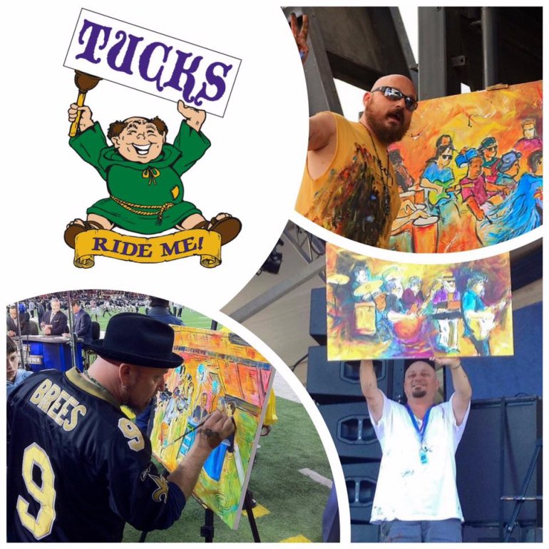 NOLA Artist 'Frenchy' will live paint riding in the Tucks Parade Saturday, February 25