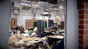 South Lincoln Elementary School tornado damage school classroom 2014